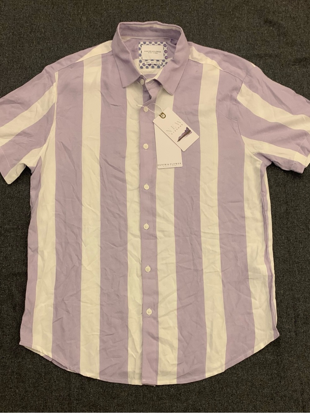 DENIM & FLOWER SS New Viscose Striped Shirt